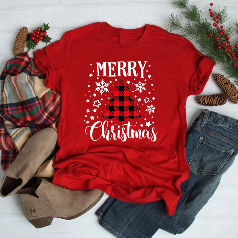 Festive Foreign Trade Christmas Tree T-shirt for Men and Women - celebrate the season in style! image 8