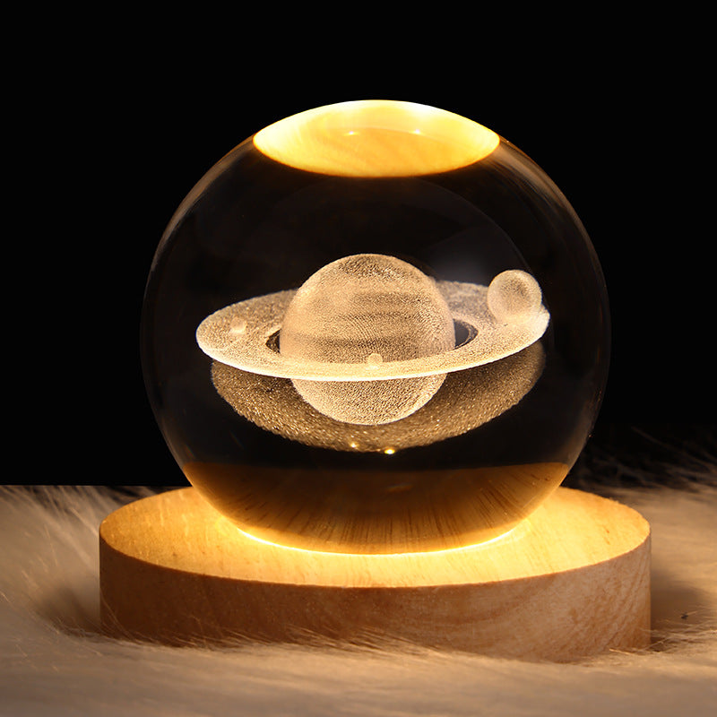 "Elevate your space with our enchanting LED Table Lamp - Galaxy Crystal Ball 3D Moon."