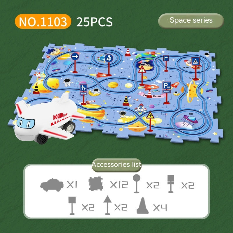 "Endless fun: Puzzle Track Cars for imaginative play. Build, race, and explore creativity effortlessly!"