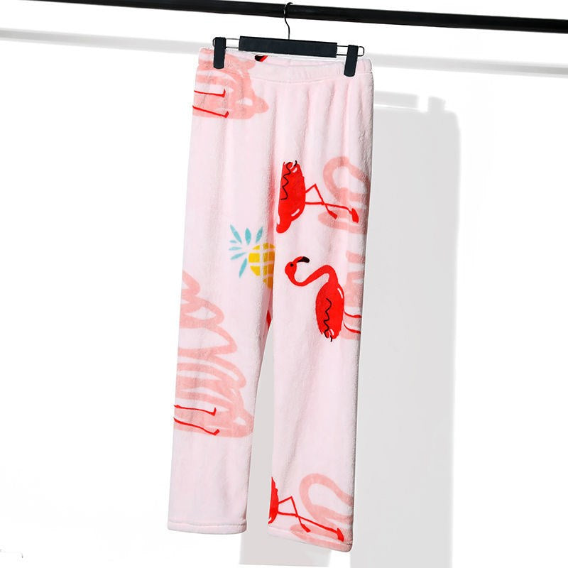 "Cozy up in Cartoon Flannel Snug Warm Home Pants – your autumn and winter essential for comfort and style!" image 4