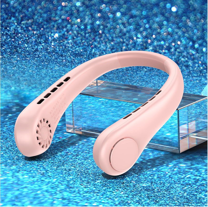 "New Mini Neck Fan, portable bladeless fan, hanging neck, rechargeable for summer sports cooling."