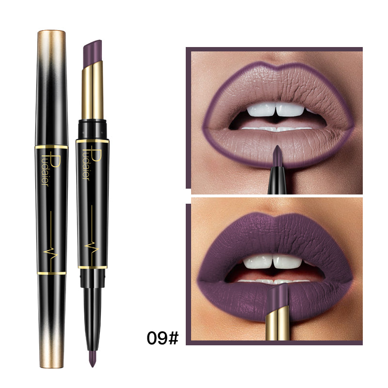 "Enhance your lips with our pudaier double-ended lipstick and liner – the ultimate duo for perfect pouts."