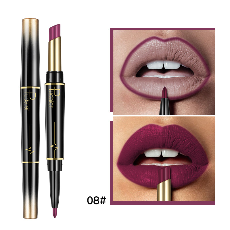 "Enhance your lips with our pudaier double-ended lipstick and liner – the ultimate duo for perfect pouts."