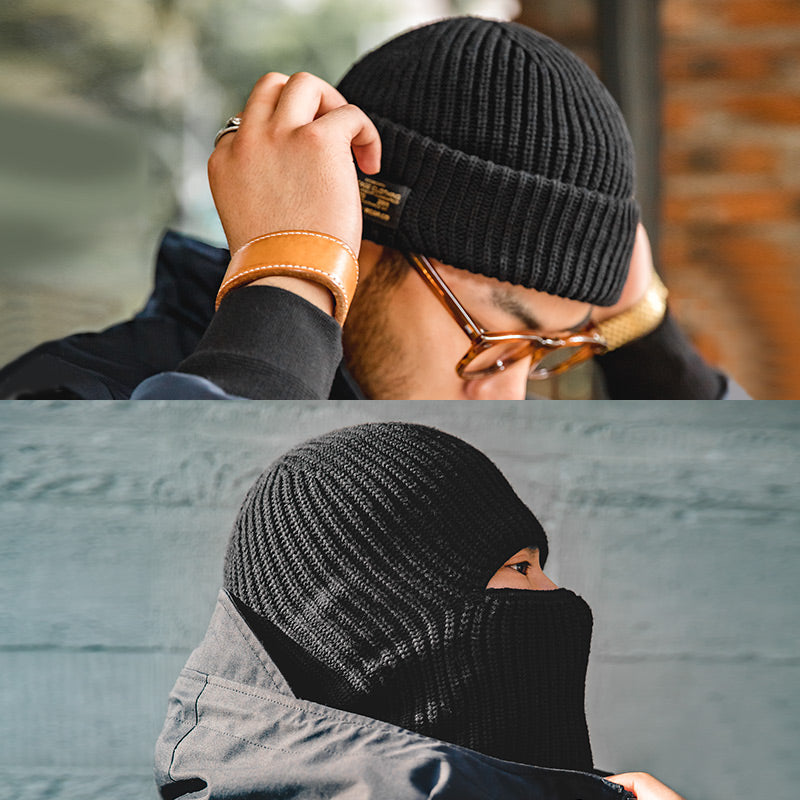 Cozy up in style! Shop our Vintage Knitted Melon Skin Warm Beanie for timeless warmth and flair. image 4