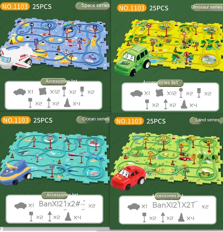 "Endless fun: Puzzle Track Cars for imaginative play. Build, race, and explore creativity effortlessly!"