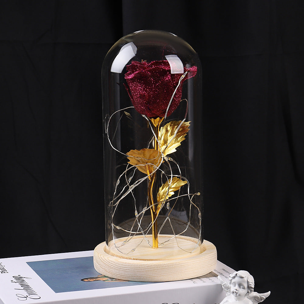 "Eternal Rose Flowers LED Light in Glass Cover - Perfect Day Valentine's Day Gift for Girlfriend"