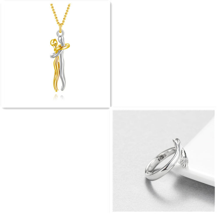 Love Hug Pendant Unisex Necklace Valentines Day Lover Gift