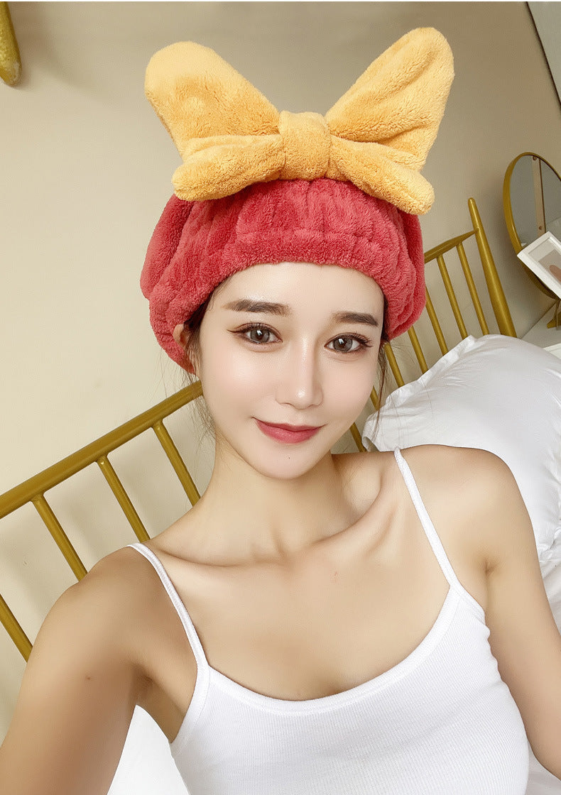 "Upgrade your routine with our chic Hair Drying Bow Shower Cap – ultimate style meets functionality!"