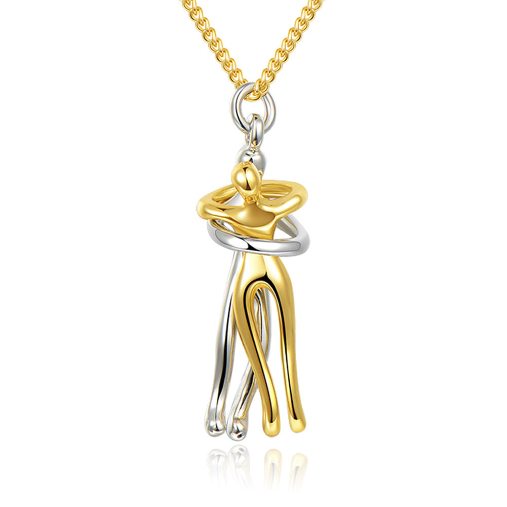 "Unisex Love Hug Pendant Necklace – Ideal Valentines Day Lover Gift. Express eternal love stylishly." image 6