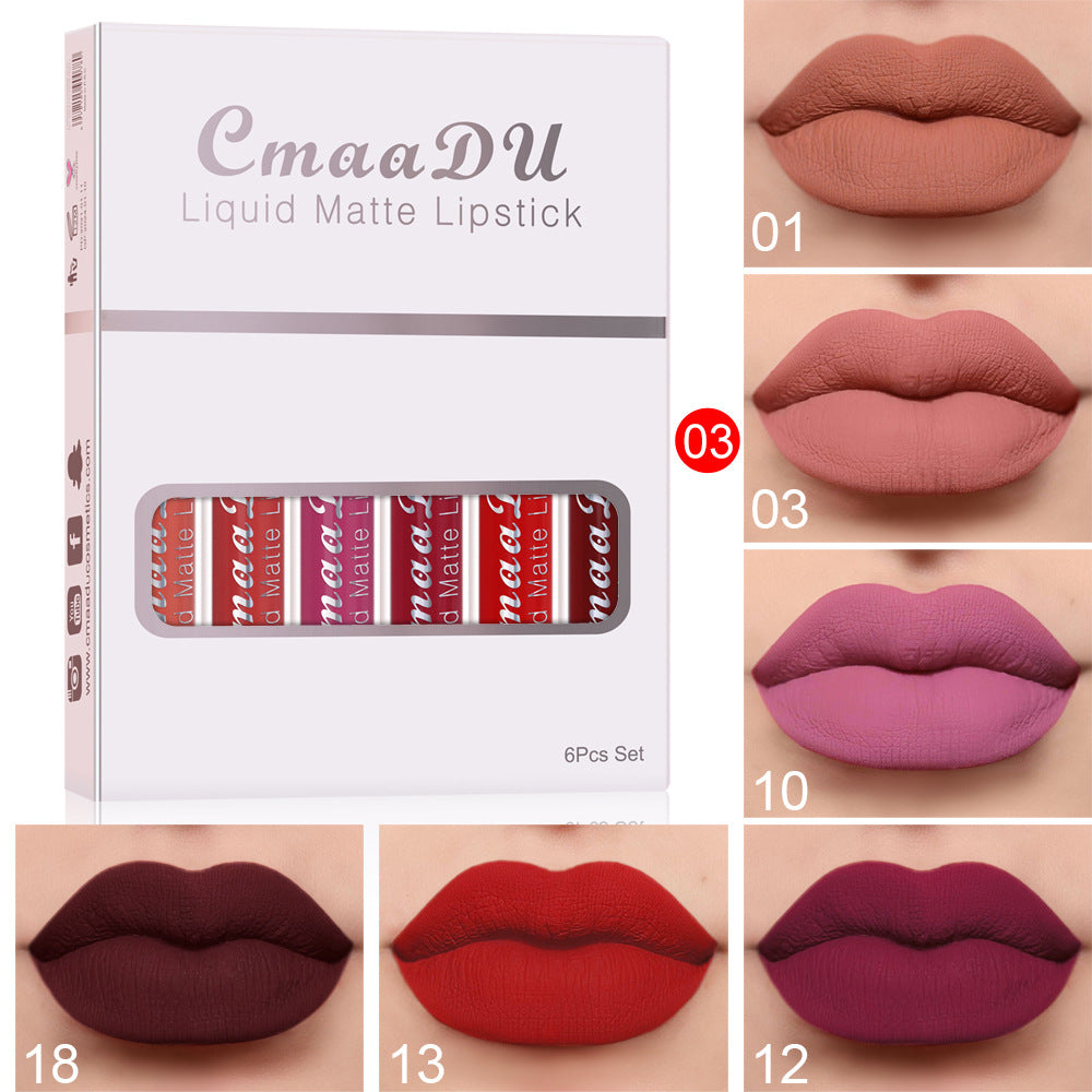"Luscious lips await! Shop our Matte Non-stick Cup Waterproof Lipstick Set for enduring beauty today." image 6