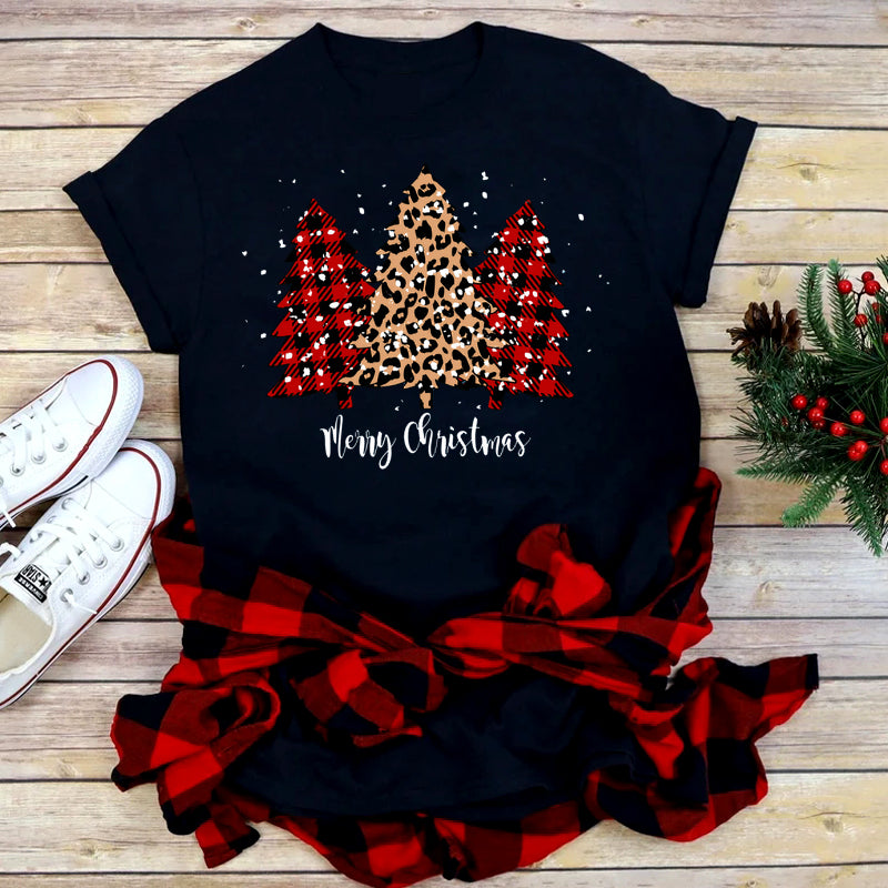 Festive Foreign Trade Christmas Tree T-shirt for Men and Women - celebrate the season in style! image 23