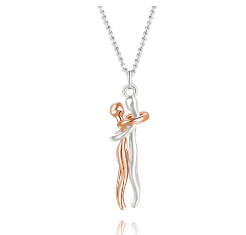 "Unisex Love Hug Pendant Necklace – Ideal Valentines Day Lover Gift. Express eternal love stylishly." image 8