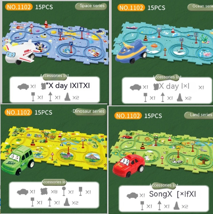 "Endless fun: Puzzle Track Cars for imaginative play. Build, race, and explore creativity effortlessly!"