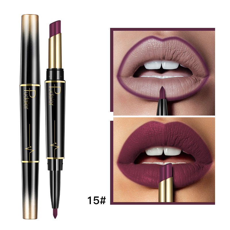 "Enhance your lips with our pudaier double-ended lipstick and liner – the ultimate duo for perfect pouts."
