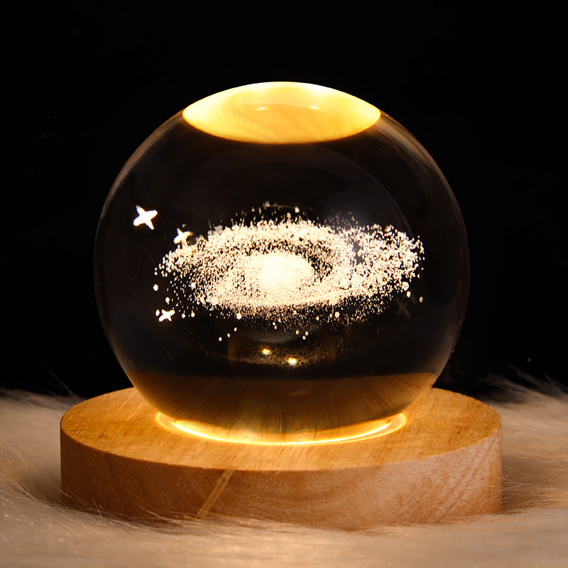 "Elevate your space with our enchanting LED Table Lamp - Galaxy Crystal Ball 3D Moon."