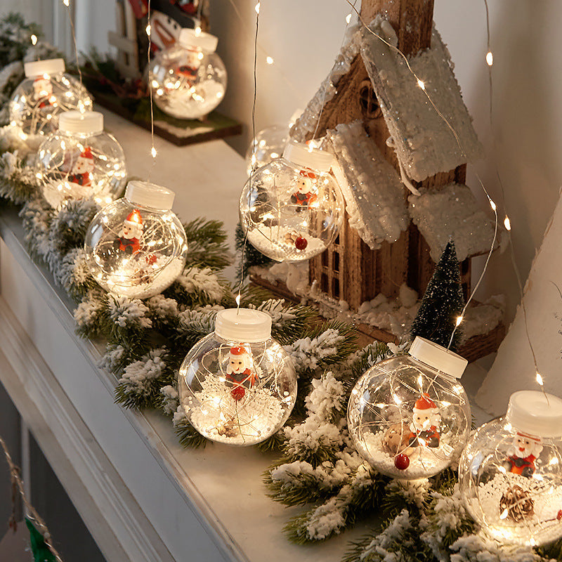 "Festive LED Christmas Curtain Lamp String for charming Christmas window decor. Snowman and Wishing Ball theme." image 7