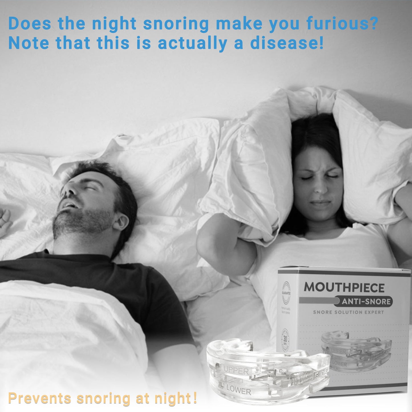 Combat snoring with our Adjustable Braces Mouthpiece—max comfort, minimal noise for a restful night's sleep! image 2