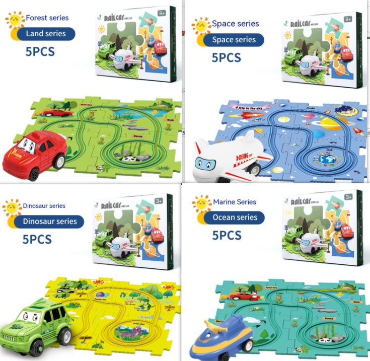 "Endless fun: Puzzle Track Cars for imaginative play. Build, race, and explore creativity effortlessly!"