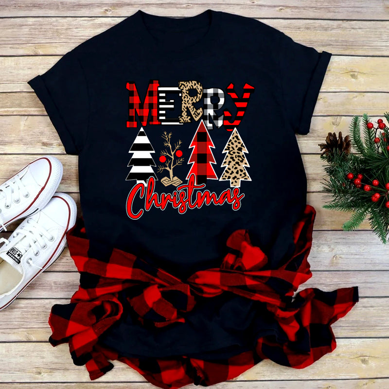 Festive Foreign Trade Christmas Tree T-shirt for Men and Women - celebrate the season in style! image 11