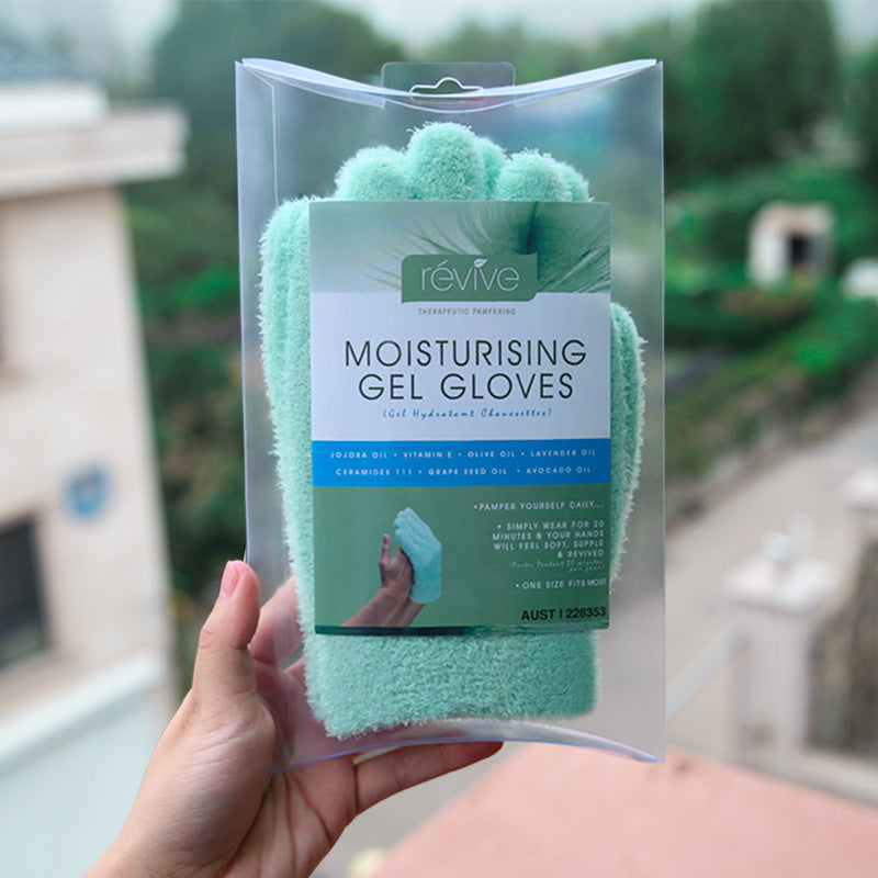 "Revitalize with our Spa Gel Gloves, a soothing foot and hand mask for intense moisturizing." image 3