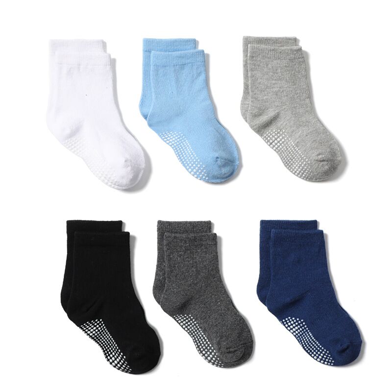 6 Pairs Children's Anti-slip Boat Socks for Boys 1-3 Years