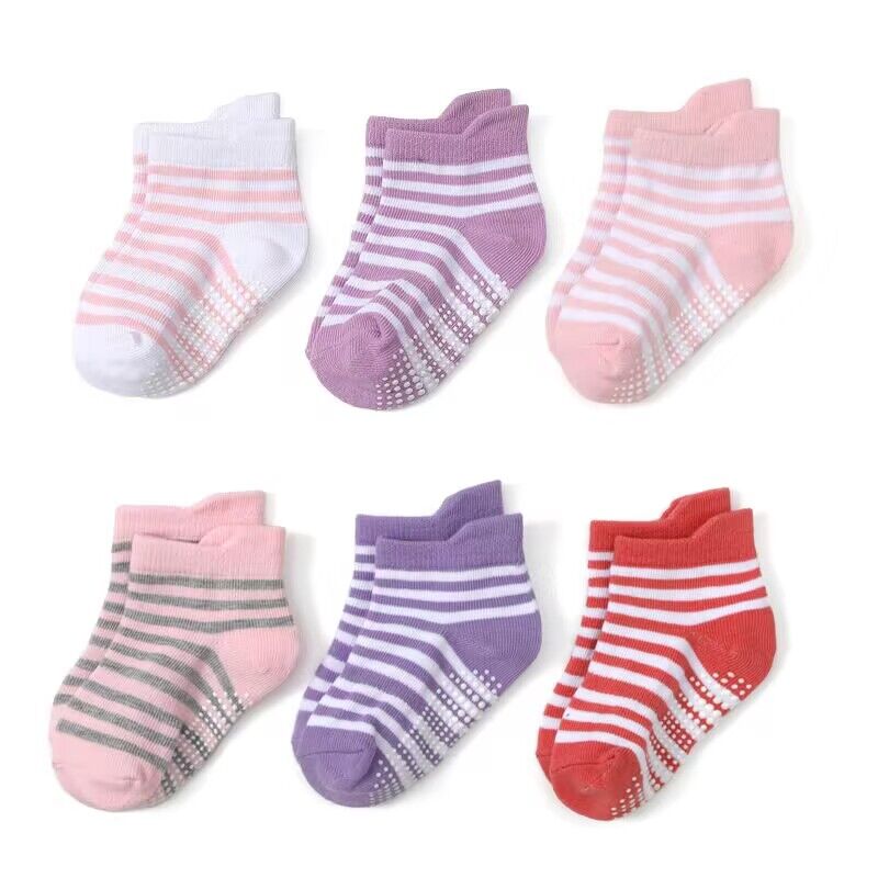6 Pairs Children's Anti-slip Boat Socks for Boys 1-3 Years