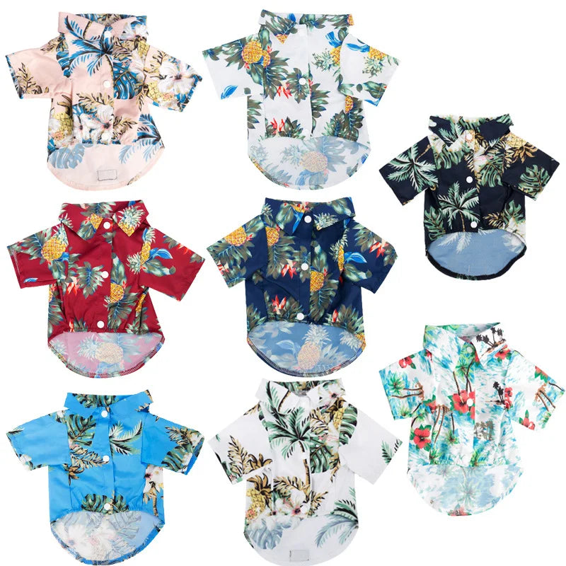 Summer Dog Sweatshirts & Hawaiian Leaf Beach Shirts for Pets