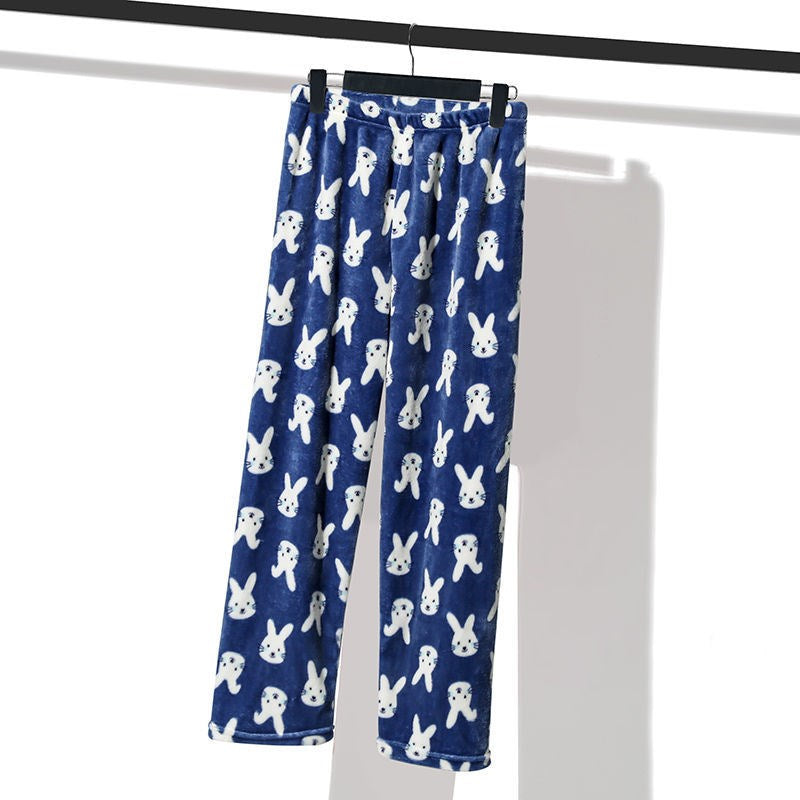 "Cozy up in Cartoon Flannel Snug Warm Home Pants – your autumn and winter essential for comfort and style!" image 5