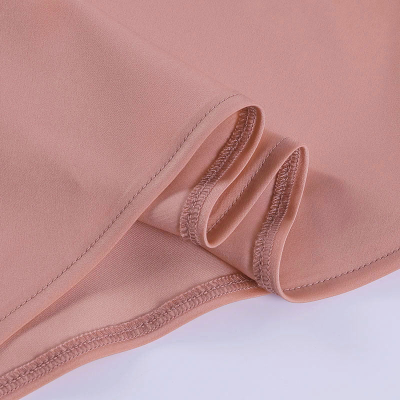 "Shop our V Neck Backless Satin Party Dress for a chic summer look!"