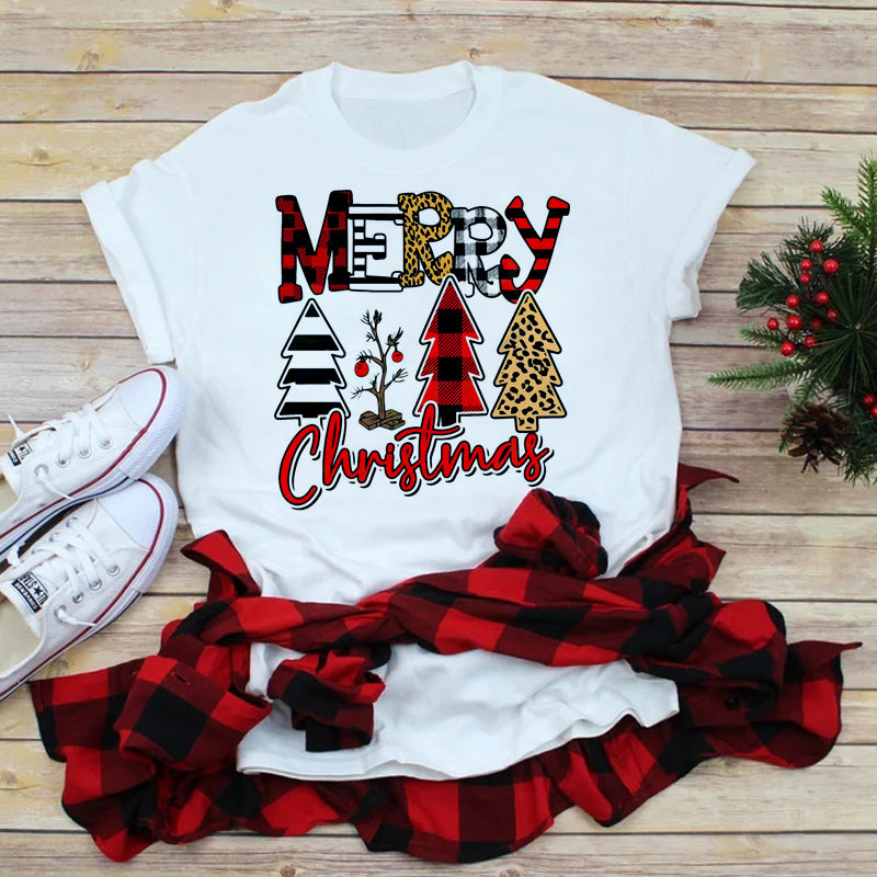 Festive Foreign Trade Christmas Tree T-shirt for Men and Women - celebrate the season in style! image 10
