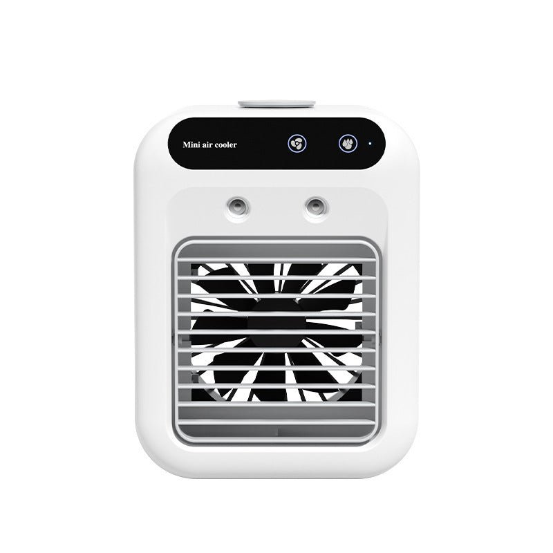 "Portable air cooler fan, water cooling fan for rooms, offices, and cars; rechargeable air cooler cooling fan."