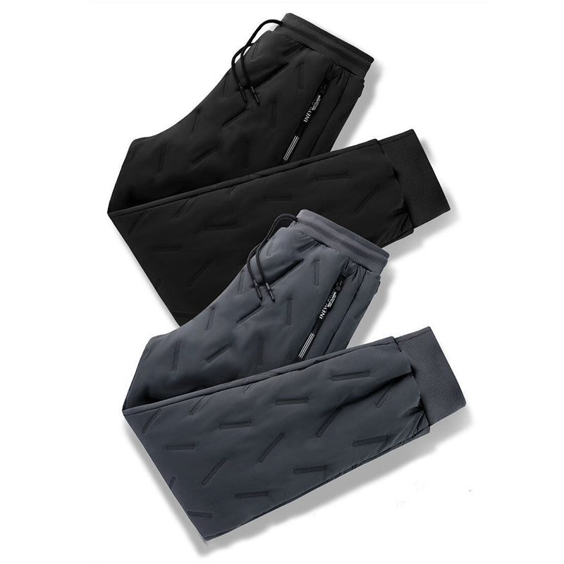 Men's Trousers Winter Velvet Thickening Loose Fleece Pants With Zip Pocket Large Size Windproof Warm Jogging