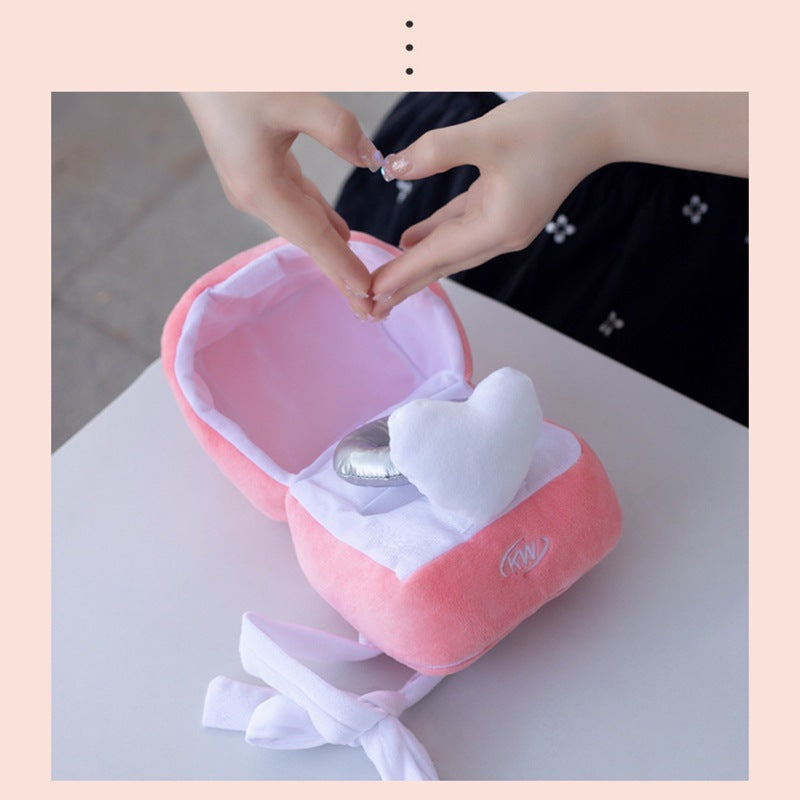 Adorable Pink Plush Ring Box - Perfectly crafted for a touch of romance and elegance.