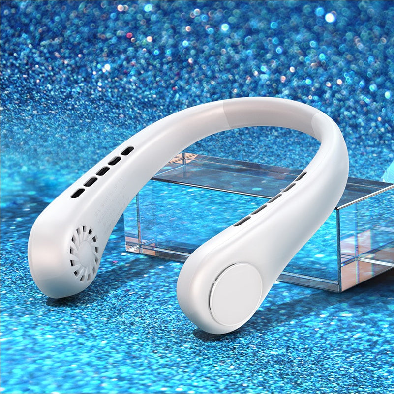 "New Mini Neck Fan, portable bladeless fan, hanging neck, rechargeable for summer sports cooling."