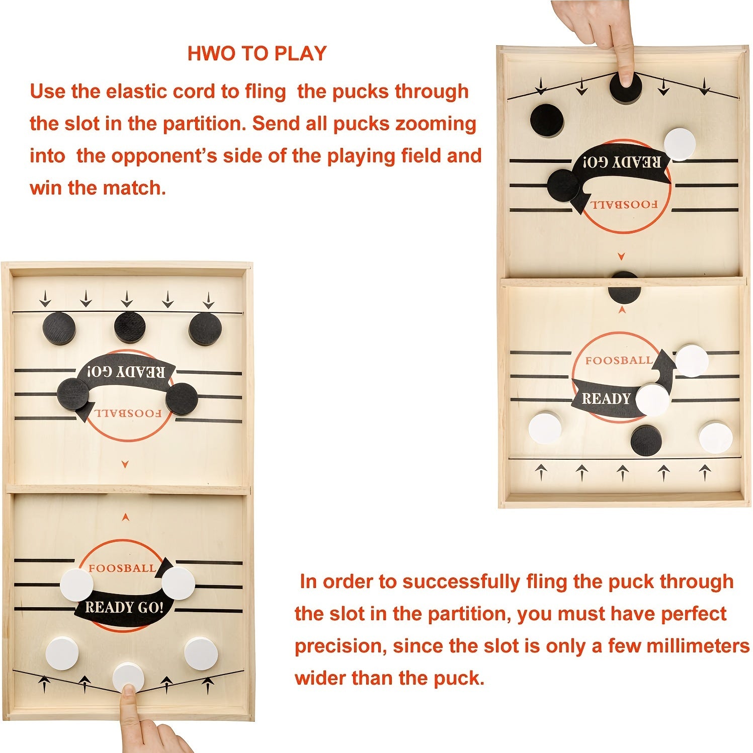 Wooden Sling Puck Game, Family Fun for All Ages