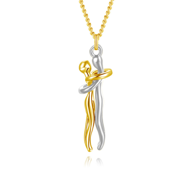 "Unisex Love Hug Pendant Necklace – Ideal Valentines Day Lover Gift. Express eternal love stylishly." image 10