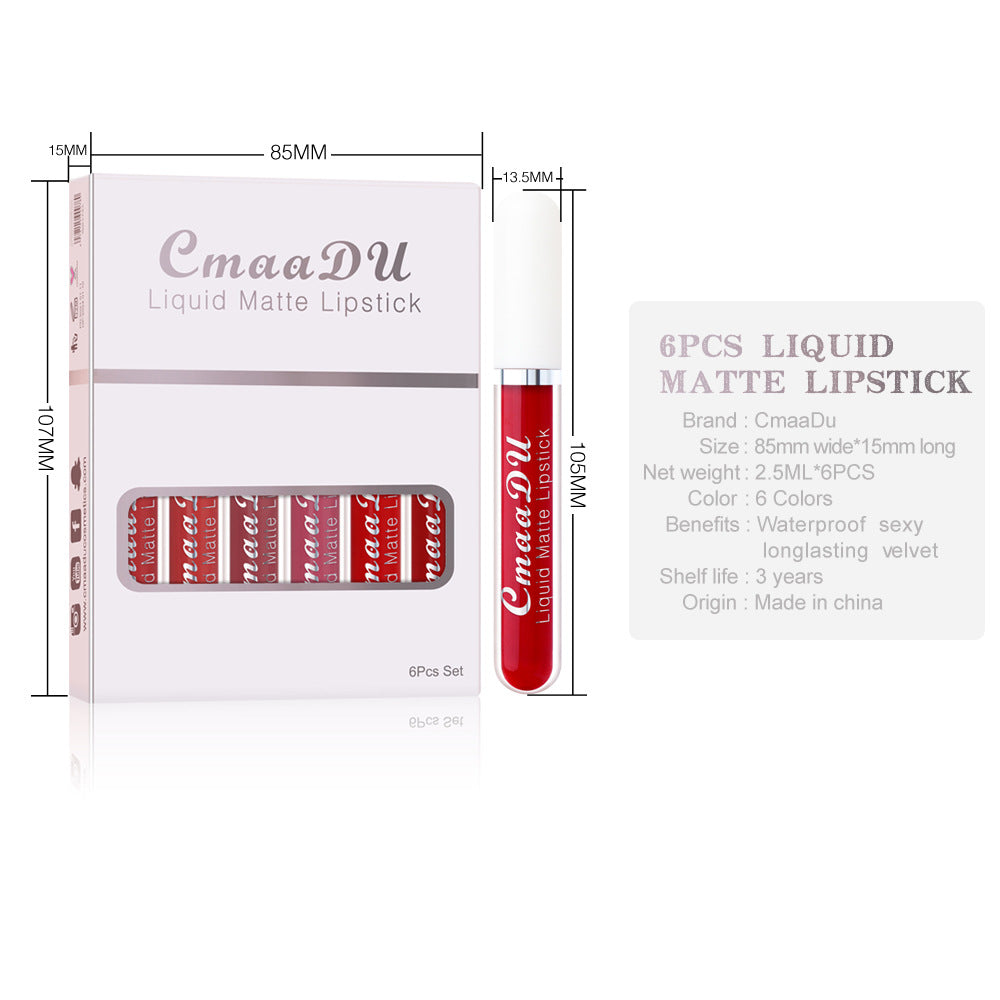 "Luscious lips await! Shop our Matte Non-stick Cup Waterproof Lipstick Set for enduring beauty today." image 5