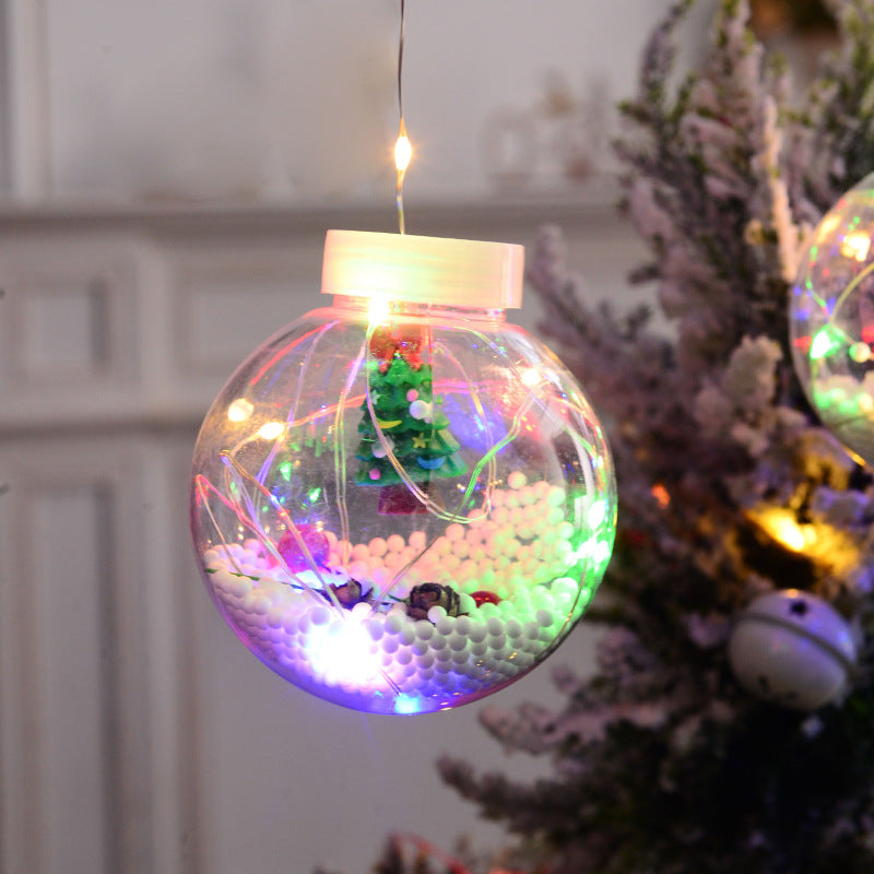 "Festive LED Christmas Curtain Lamp String for charming Christmas window decor. Snowman and Wishing Ball theme." image 10