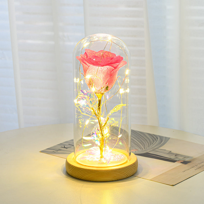 "Eternal Rose Flowers LED Light in Glass Cover - Perfect Day Valentine's Day Gift for Girlfriend"