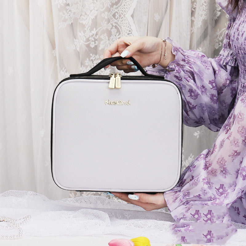 "Illuminate your beauty on the go with our Smart LED Cosmetic Makeup Travel Bag."