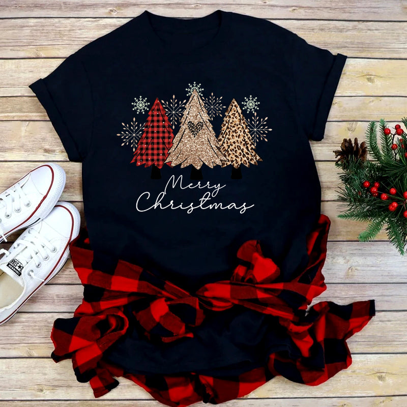 Festive Foreign Trade Christmas Tree T-shirt for Men and Women - celebrate the season in style! image 18