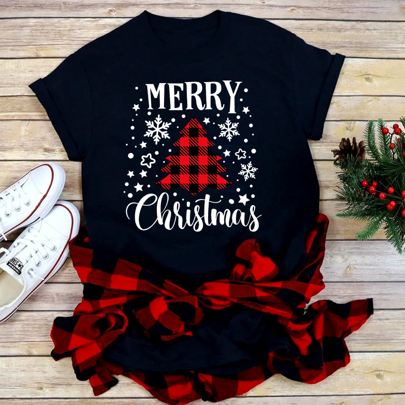 Festive Foreign Trade Christmas Tree T-shirt for Men and Women - celebrate the season in style! image 12