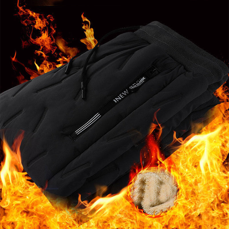 Men's Trousers Winter Velvet Thickening Loose Fleece Pants With Zip Pocket Large Size Windproof Warm Jogging
