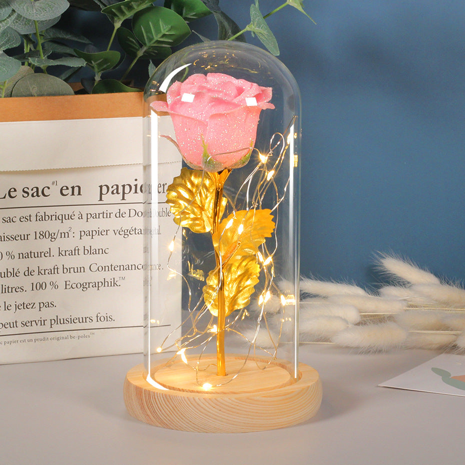 "Eternal Rose Flowers LED Light in Glass Cover - Perfect Day Valentine's Day Gift for Girlfriend"