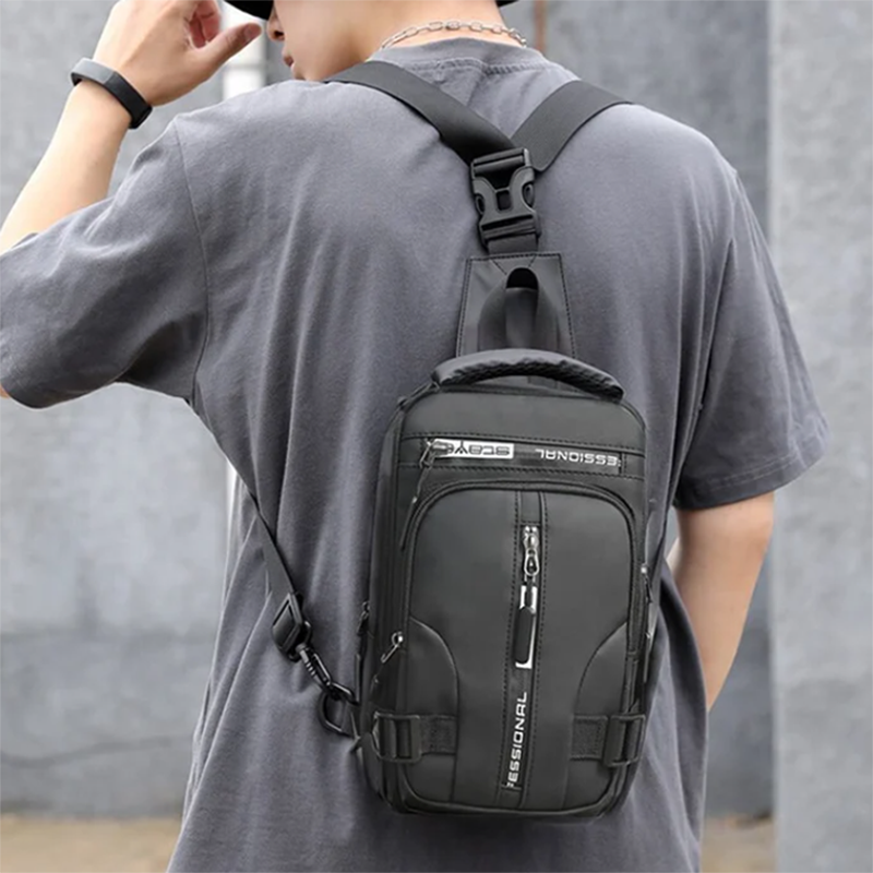 "Multifunctional Crossbody Bag Backpack: Stylish and practical accessory for men on-the-go."