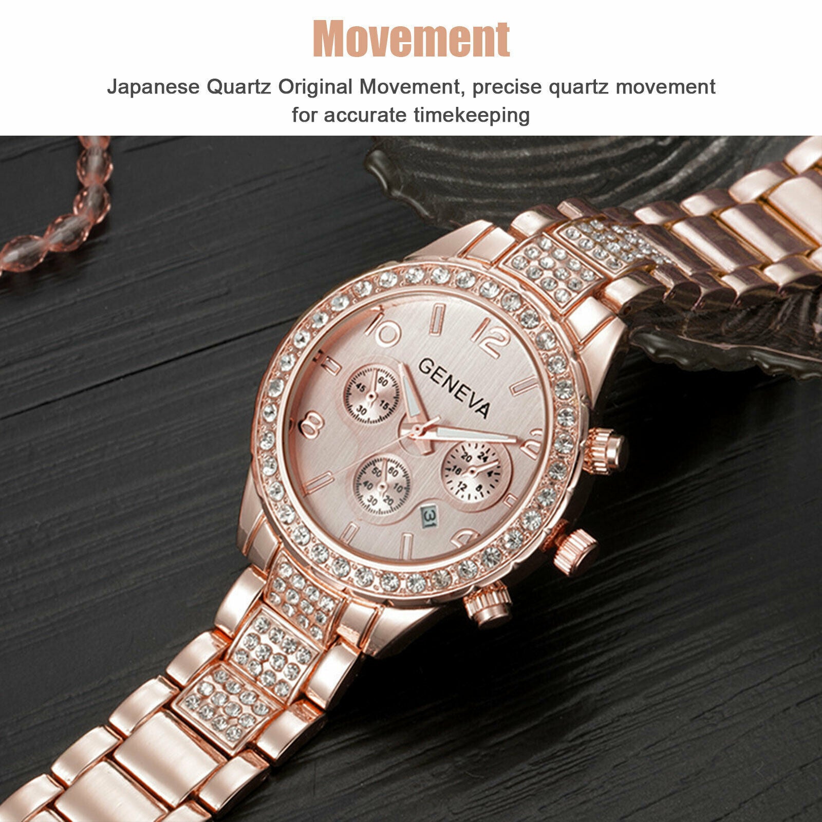 Waterproof Crystal Quartz Women's Luxury Watch