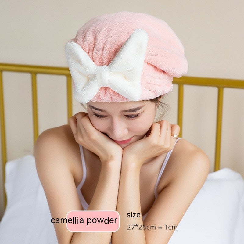 "Upgrade your routine with our chic Hair Drying Bow Shower Cap – ultimate style meets functionality!"