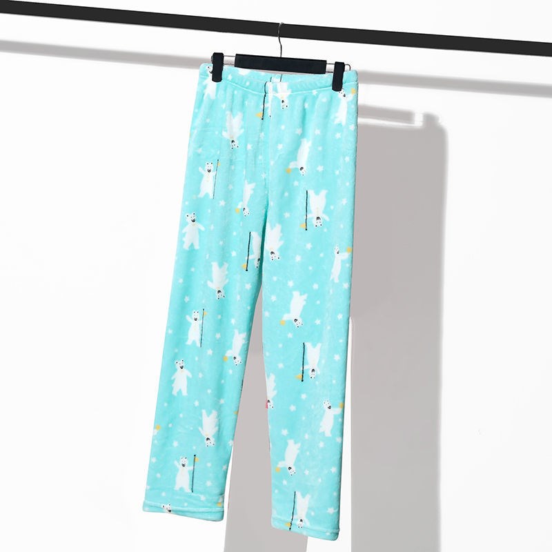 "Cozy up in Cartoon Flannel Snug Warm Home Pants – your autumn and winter essential for comfort and style!" image 3
