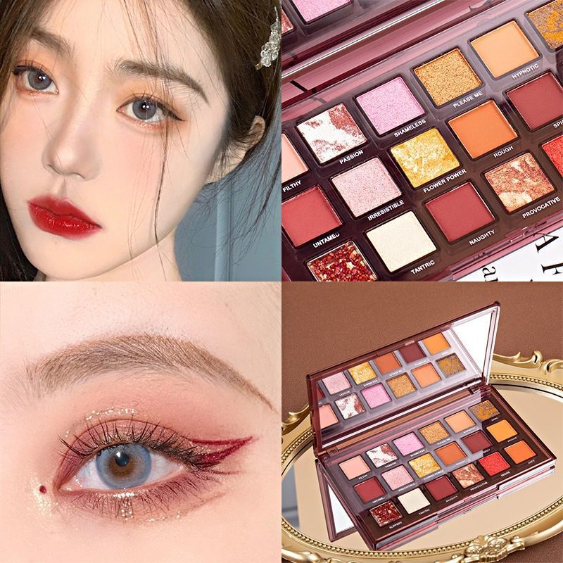 "Dazzle with our 18 Color Matte Bead Lazy Eye Shadow Palette – endless eyeshadow possibilities!"