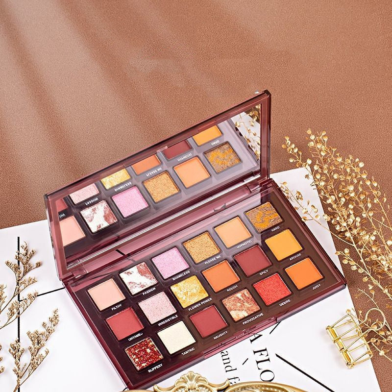 "Dazzle with our 18 Color Matte Bead Lazy Eye Shadow Palette – endless eyeshadow possibilities!"